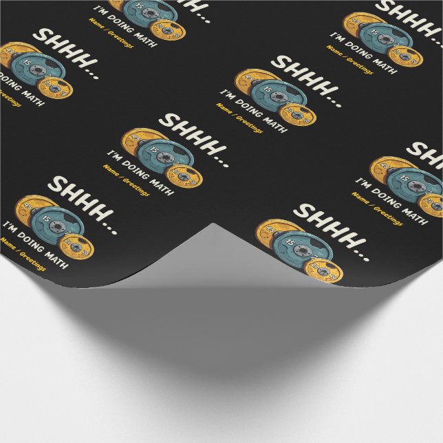  Funny Doing Math Weight Lifting Workout Training  Wrapping Paper (Corner)