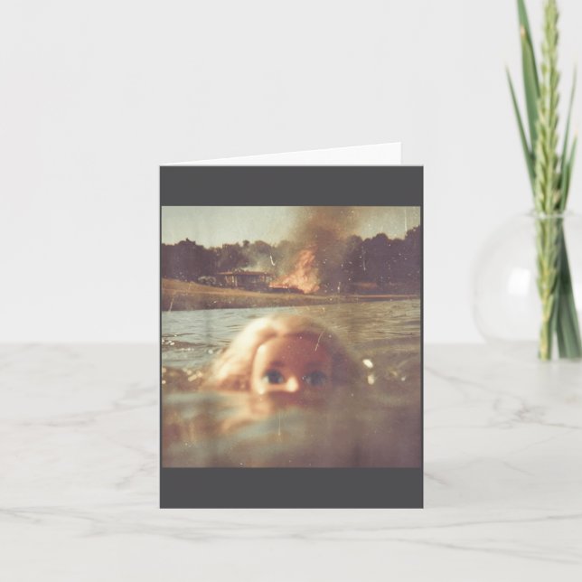 Funny Doll Face Swimming Meme  Card (Front)