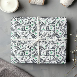 Funny dollar pattern humor wrapping paper 