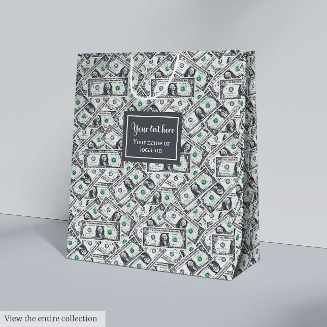Funny dollar pattern personalized custom gift bag (Funny dollar pattern personalized custom gift bag )