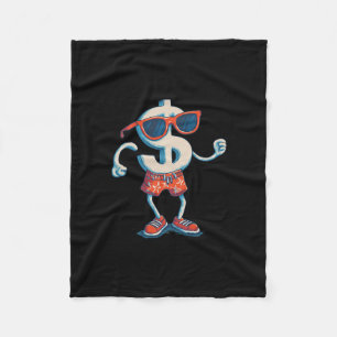 Funny Dollar Vacation Costume For Cash And Money L Fleece Blanket