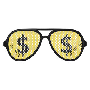 Funny Dollars Shopping Stare Aviator Sunglasses