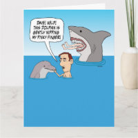 Funny Dolphin Nip and Shark Bite Birthday
