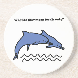 Funny Dolphin Ocean Love Waves Coaster