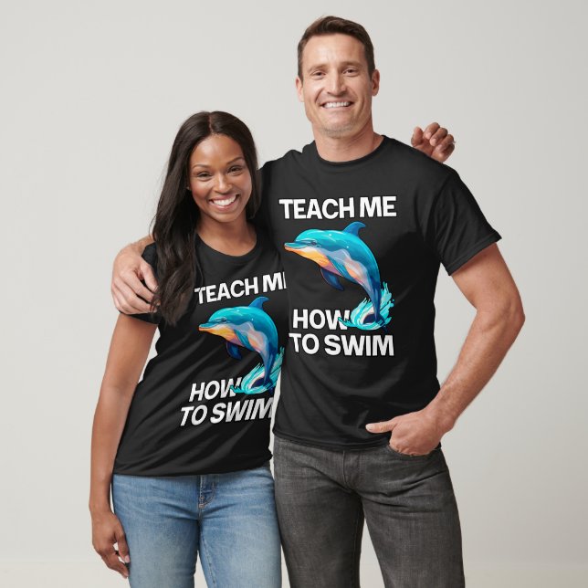 Funny Dolphin Swimming T-Shirt  (Unisex)