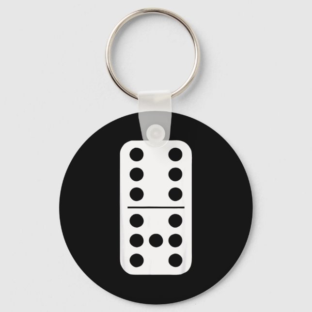 Funny Domino Meme Six Seven Play Strategy Number H Keychain (Front)