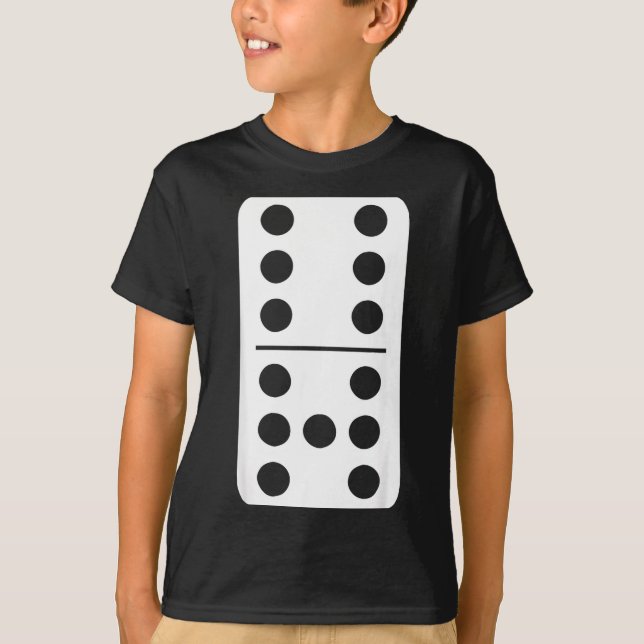 Funny Domino Meme Six Seven Play Strategy Number H T-Shirt (Front)