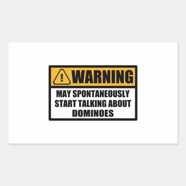 Funny Dominoes Player Spontaneously Warning Gift Sticker (Front)