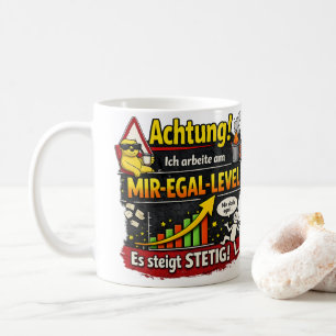 Funny “Don’t Care Level” Warning Graphic Coffee Mug
