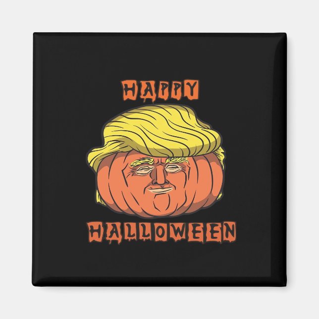Funny Donald Pumpkin Halloween Magnet (Front)