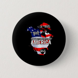 Funny Donald Trump American Flag Canada Greenland  2 Inch Round Button