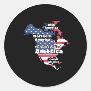 Funny Donald Trump American Flag Canada Greenland  Classic Round Sticker