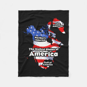 Funny Donald Trump American Flag Canada Greenland Fleece Blanket