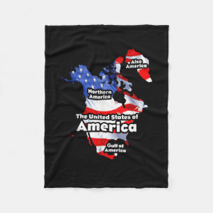 Funny Donald Trump American Flag Canada Greenland Fleece Blanket