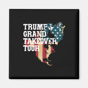Funny Donald Trump American Flag Canada Greenland Magnet