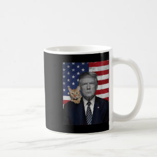 Funny Donald Trump And Cat Political Usa Flag Coffee Mug