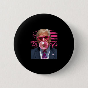 Funny Donald Trump Bubble Gum Pink 4th Of July Ame 2 Inch Round Button