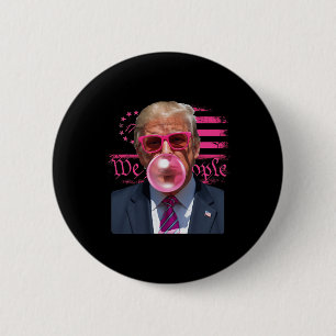 Funny Donald Trump Bubble Gum Pink 4th Of July Ame 2 Inch Round Button