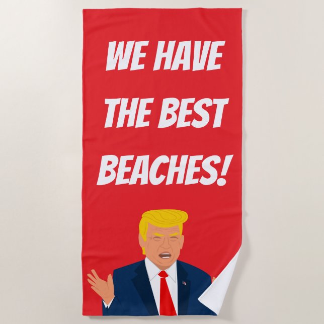 Funny Donald Trump cartoon beach towel gift (Front)
