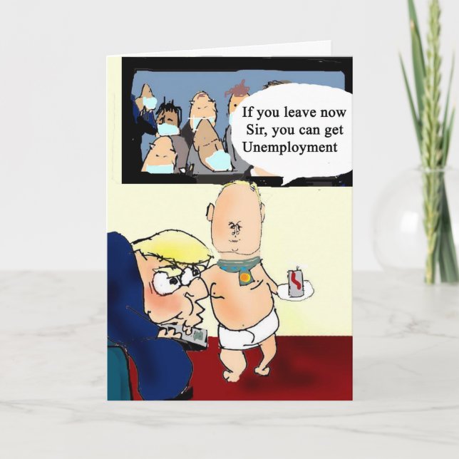 Funny Donald Trump Cartoon Presidential Election Card (Front)