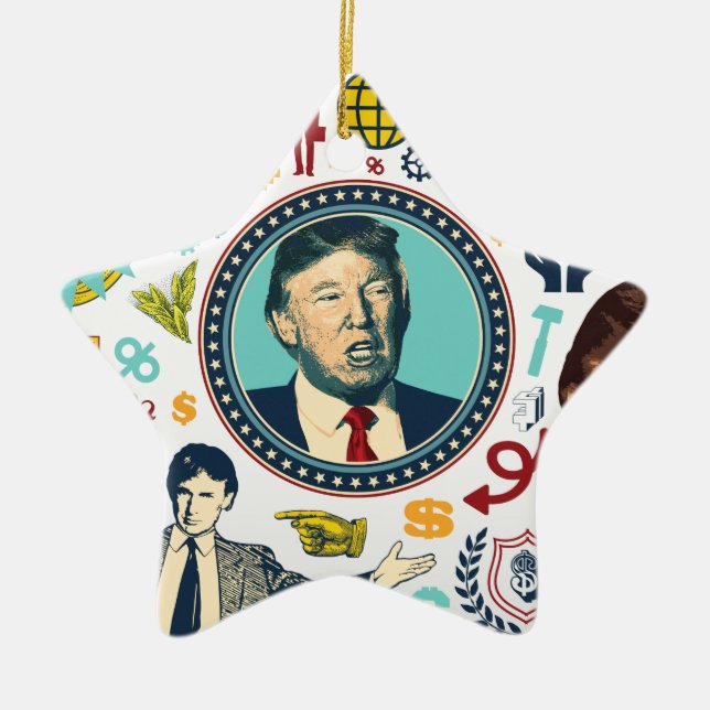 funny donald trump ceramic ornament (Front)