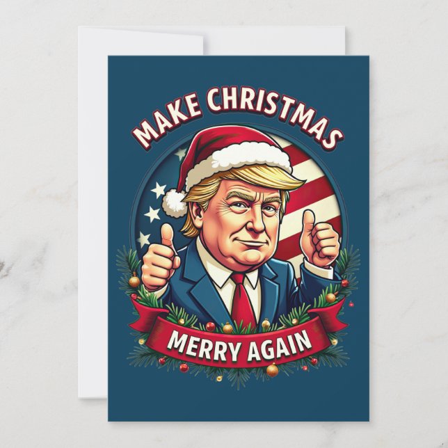 Funny Donald Trump Merry Christmas Card (Front)