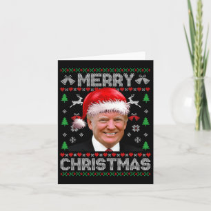 Funny Donald Trump Merry Christmas Family Ugly Swe Card