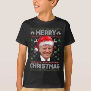 Funny Donald Trump Merry Christmas Family Ugly Swe T-Shirt