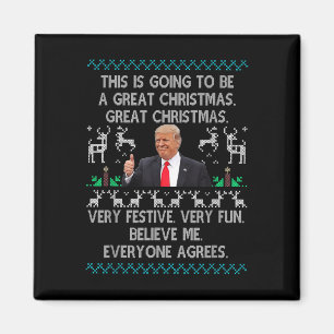 Funny Donald Trump Merry Christmas Xmas Pyjamas Magnet