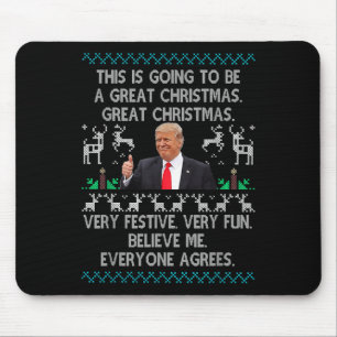 Funny Donald Trump Merry Christmas Xmas Pyjamas Mouse Pad