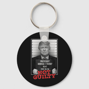 Funny Donald Trump Not Guilty Mug Shot, Free Keychain
