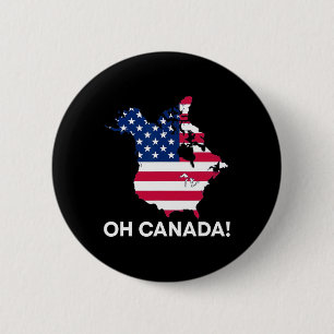 Funny Donald Trump Oh Canada 51st State Usa Americ 2 Inch Round Button