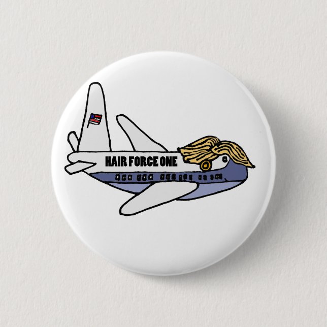Funny Donald Trump Presidential Airplane 2 Inch Round Button (Front)