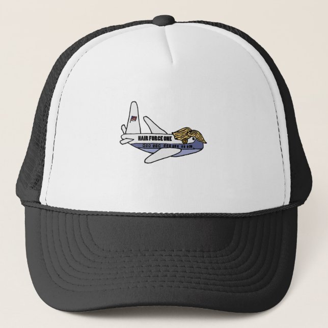 Funny Donald Trump Presidential Airplane Trucker Hat (Front)