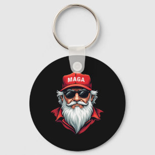 Funny Donald Trump Santa Claus Christmas Holiday 3 Keychain