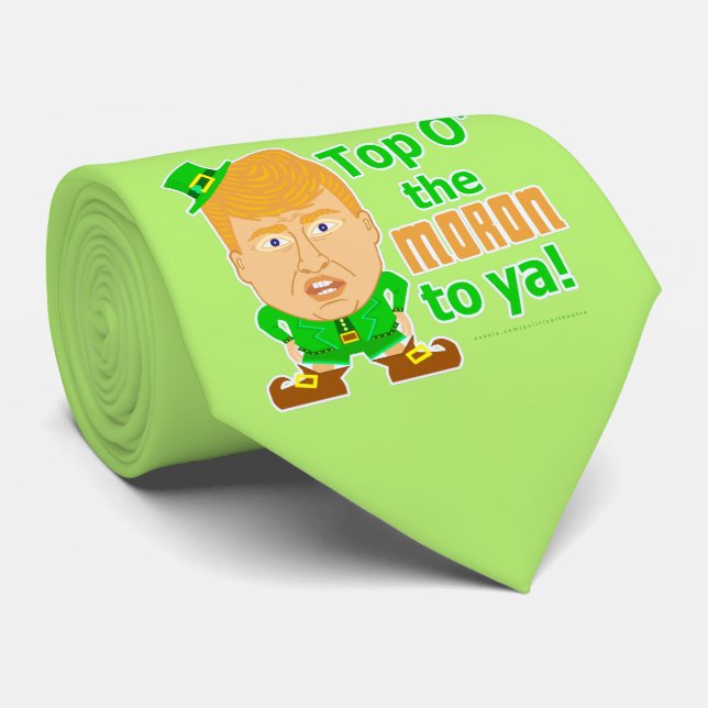 Funny Donald Trump St Patricks Day Leprechaun Tie (Rolled)
