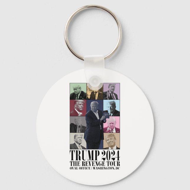 Funny Donald Trump The Revenge Tour Ultra Mega Tou Keychain (Front)