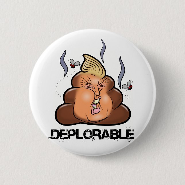 Funny Donald Trump - Trumpy-Poo Poo Emoji Icon 2 Inch Round Button (Front)