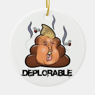 Funny Donald Trump - Trumpy-Poo Poo Emoji Icon Ceramic Ornament