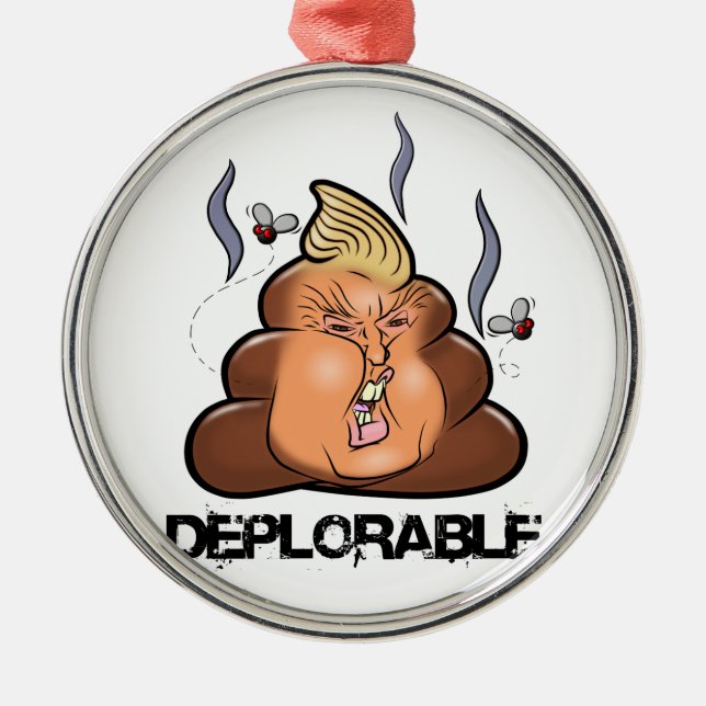 Funny Donald Trump - Trumpy-Poo Poo Emoji Icon Metal Ornament (Front)