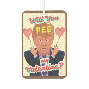 Funny Donald Trump Valentine's Day Pee Tape Joke Air Freshener