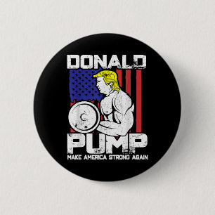 Funny Donald Trump Weight Lifting Workout Gym 2 Inch Round Button
