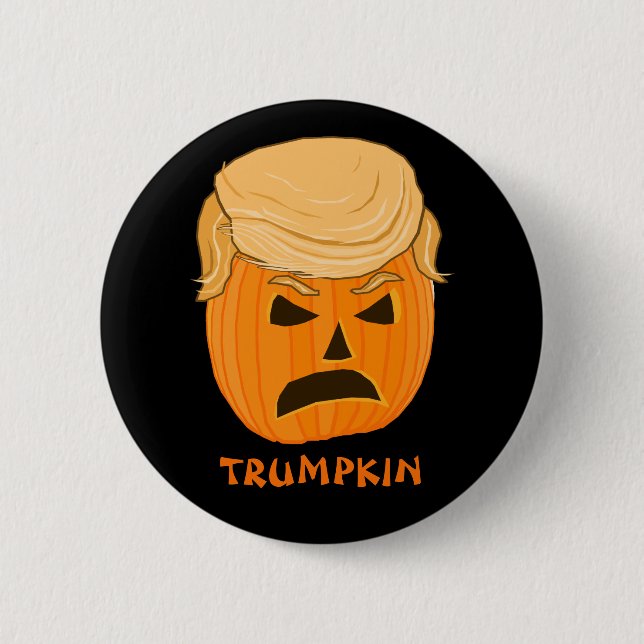 Funny Donald Trumpkin Pumpkin Jack-o-lantern 2 Inch Round Button (Front)