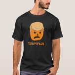 Funny Donald Trumpkin Pumpkin Jack-o-lantern T-Shirt<br><div class="desc">This funny design features an illustration of a carved pumpkin with Donald Trump hair and eyebrows. The word "TRUMPKIN" appears below the jack-o-lantern in a fun orange font. Celebrate Halloween and the 2016 presidential election with one shirt! You might also like the "Trumpkin Pie" t-shirt: Or the "TRUMP the SHARK"...</div>
