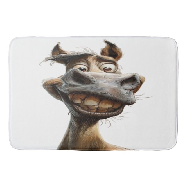 Funny donkey art design bath mat (Front)