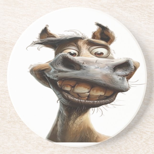 Funny donkey art design coaster (Front)