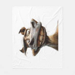 Funny donkey art design fleece blanket