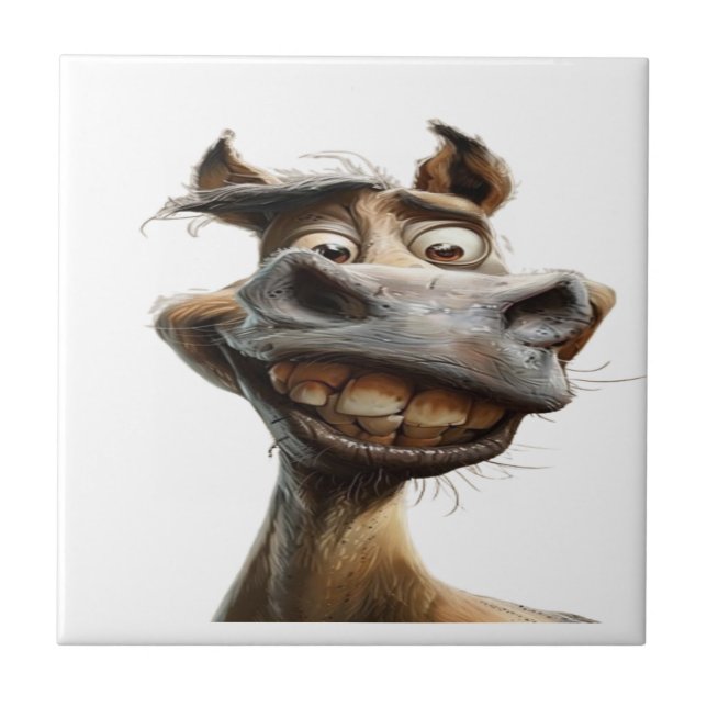 Funny donkey art design tile (Front)