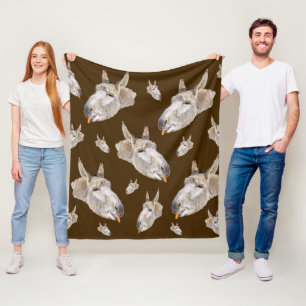 Funny Donkey Eating A Carrot, Fleece Blanket