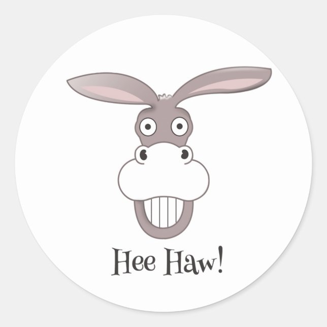 Funny Donkey Face Cartoon Sticker (Front)